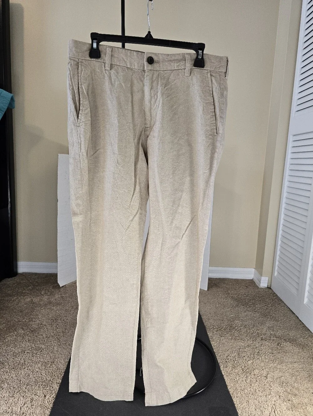 Banana Republic Pants Adult W 32 L 30 Beige Linen Cotton Straight Mens Outdoor